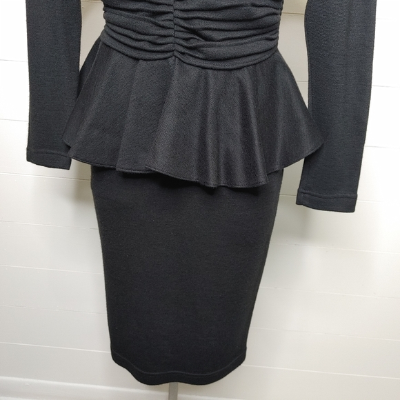 Vintage Dona Daphne wool peplum dress size 6 - Picture 4 of 16